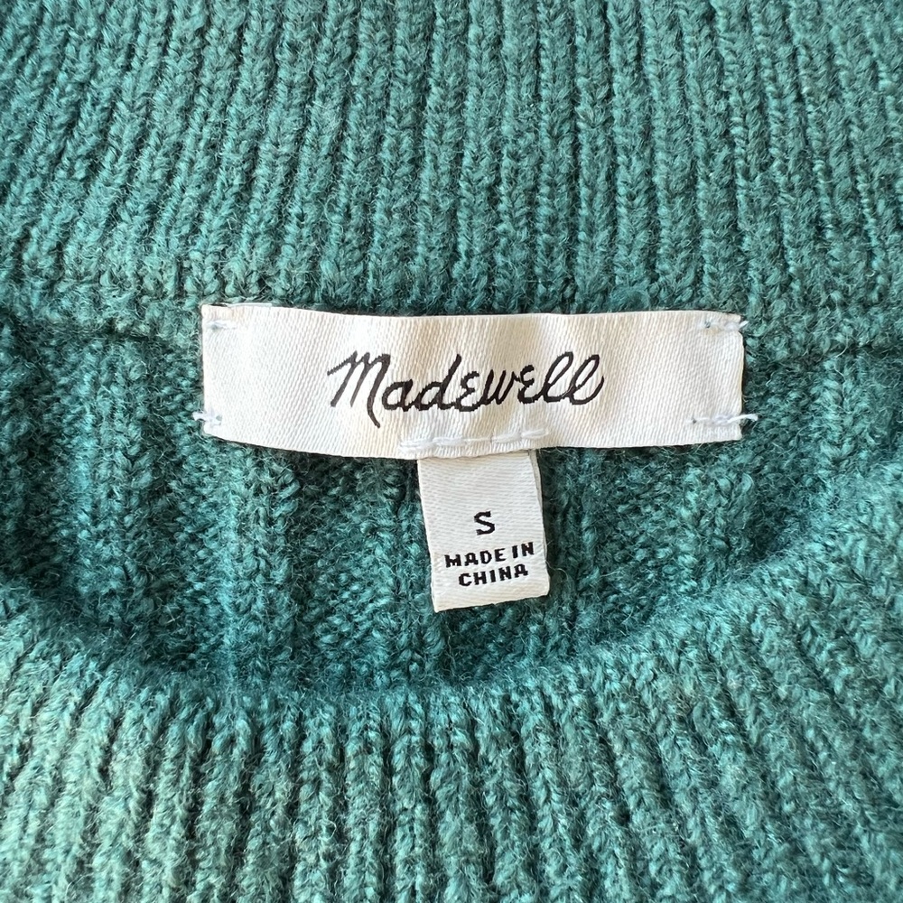 Madewell Dark Green Ribbed Crew Neck Sweater - Picture 4 of 5